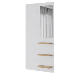 Wandgarderobe Jochen Weiß/Eiche 70 x 150 cm mit Spiegel Vicco