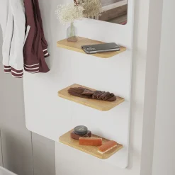 Wandgarderobe Jochen Weiß/Eiche 70 x 150 cm mit Spiegel Vicco