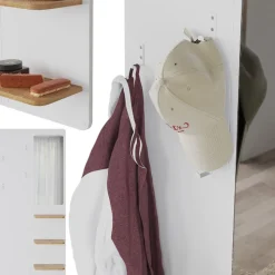 Wandgarderobe Jochen Weiß/Eiche 70 x 150 cm mit Spiegel Vicco