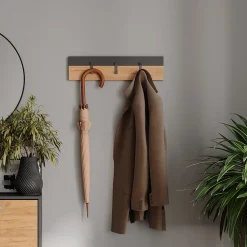 Wandgarderobe Orlando Anthrazit/Goldkraft Eiche 60 x 15 cm Vicco