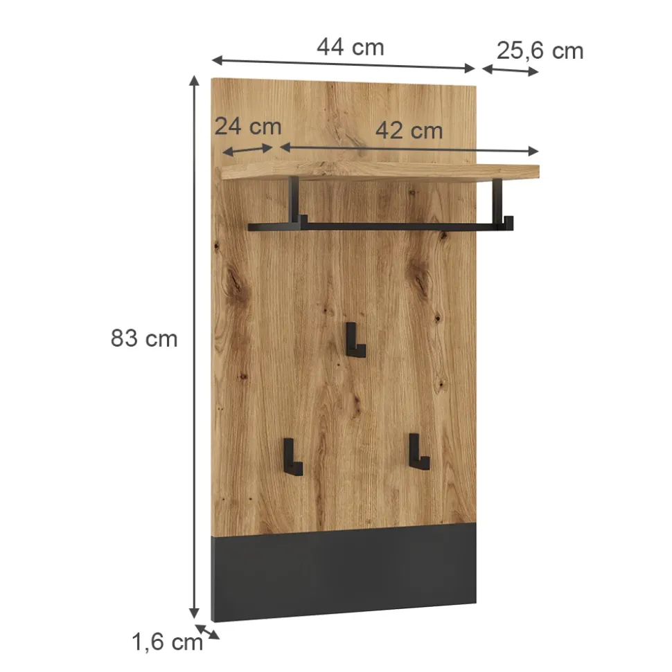 Wandgarderobe Selena Anthrazit 44 x 83 cm Vicco