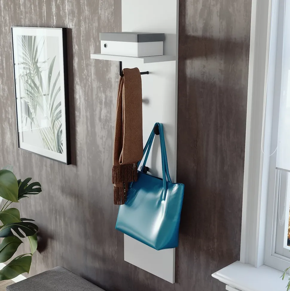 Wandgarderobe Siri Weiß 36 x 135 cm Vicco