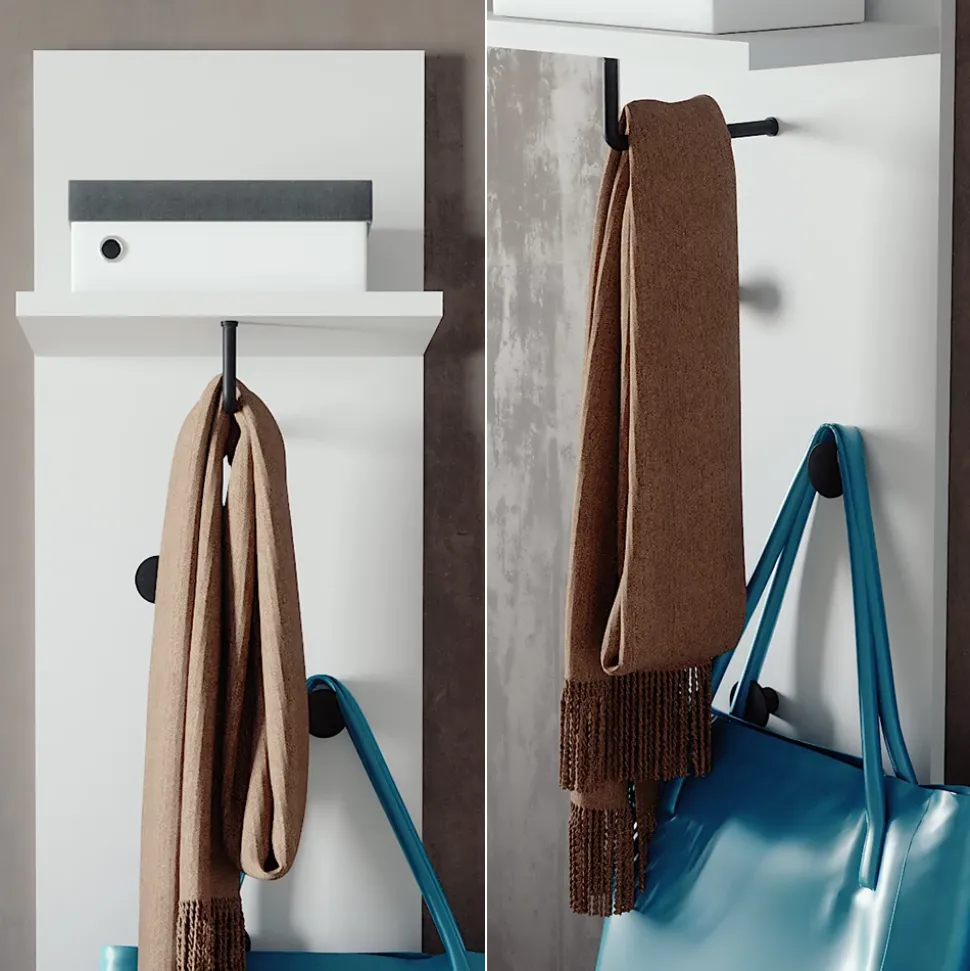 Wandgarderobe Siri Weiß 36 x 135 cm Vicco