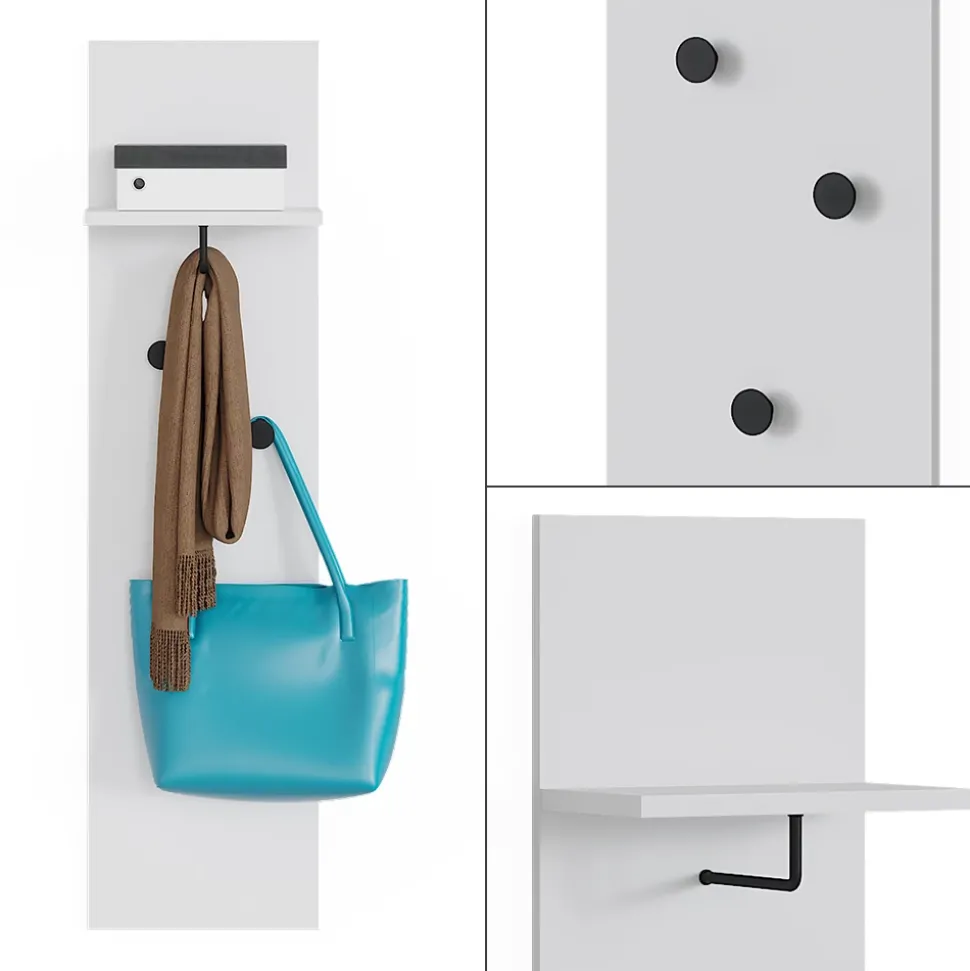 Wandgarderobe Siri Weiß 36 x 135 cm Vicco