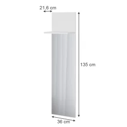 Wandgarderobe Siri Weiß 36 x 135 cm mit Spiegel Vicco