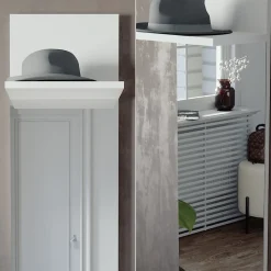 Wandgarderobe Siri Weiß 36 x 135 cm mit Spiegel Vicco