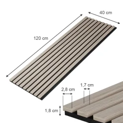Wandpaneele Akustikpaneel Braun 4 Stück Vicco
