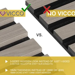 Wandpaneele Akustikpaneel Braun 4 Stück Vicco