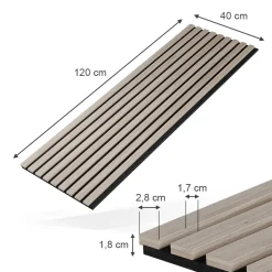 Wandpaneele Akustikpaneel Braun 12 Stück Vicco