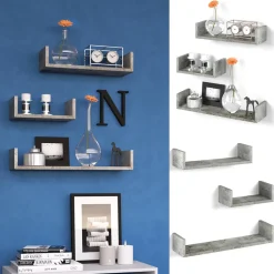 Wandregal Beton 60 x 10 cm 3er Set Vicco