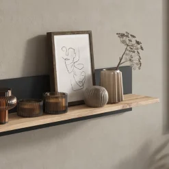 Wandregal Amber Eiche Wotan 100 x 20 cm wandhalterung Vicco