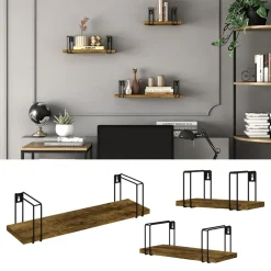 Wandregal Fyrk Antikholz 3 Teile Vicco