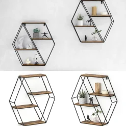 Wandregal Fyrk Antikholz 51 x 52 cm Eckform Vicco