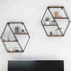 Wandregal Fyrk Antikholz 51 x 52 cm Eckform Vicco