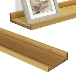 Wandregal Linus Naturholz 40 x 4 cm 2er Set Vicco