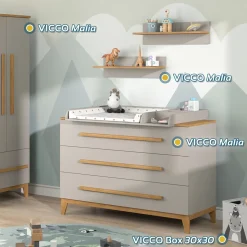 Wandregal Malia Cashmere/Eiche 70 x 20 cm Vitalispa