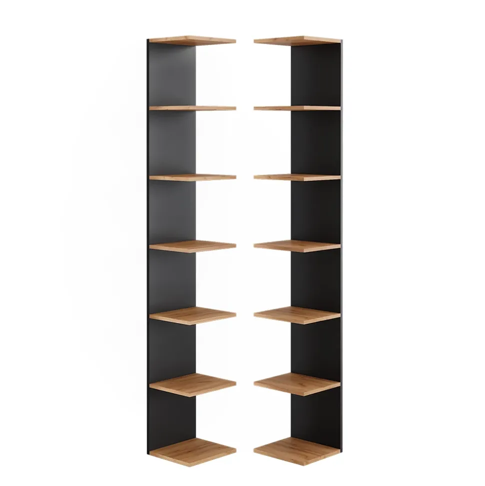 Wandregal Paolo Anthrazit 30 x 190 cm 2er Set Vicco