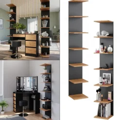 Wandregal Paolo Anthrazit 30 x 190 cm 2er Set Vicco