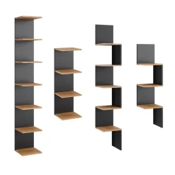 Wandregal Paolo Anthrazit 30 x 190 cm 2er Set Vicco