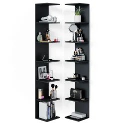 Wandregal Paolo Schwarz 30 x 190 cm 2er Set Vicco