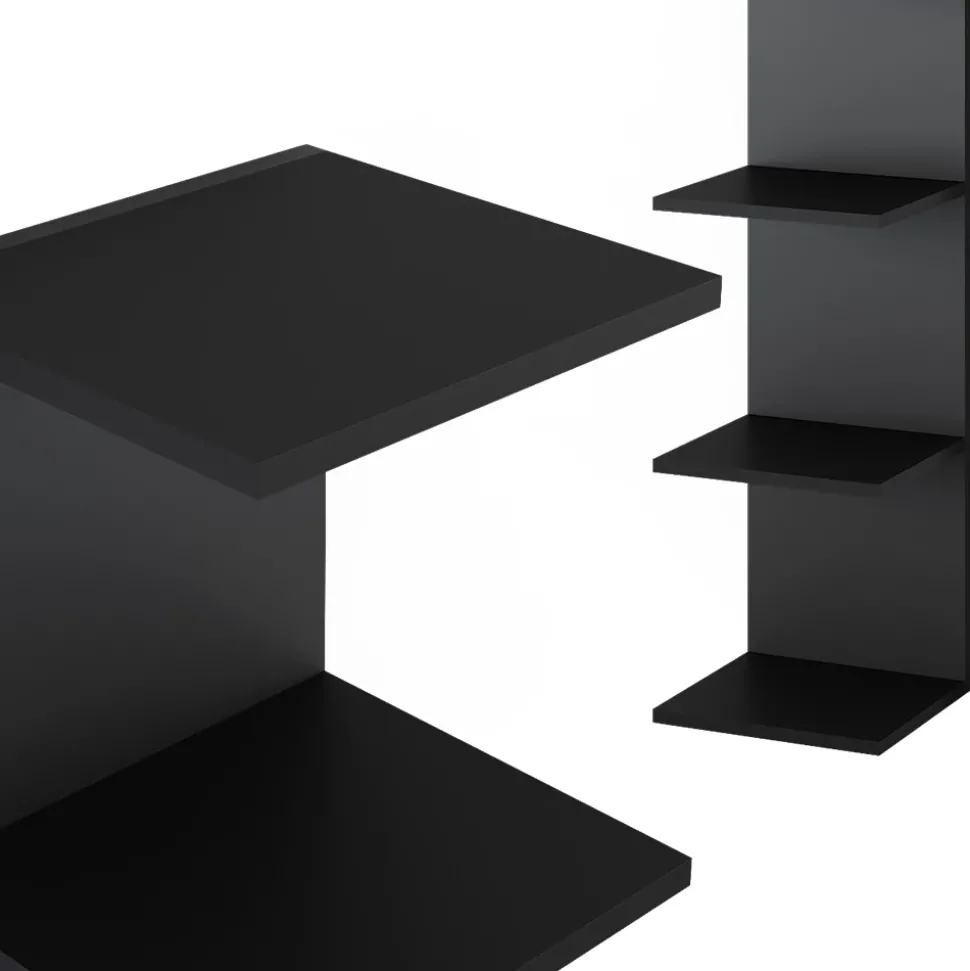 Wandregal Paolo Schwarz 30 x 95 cm 2er Set Vicco