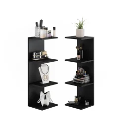 Wandregal Paolo Schwarz 30 x 95 cm 2er Set Vicco