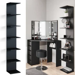 Wandregal Paolo Schwarz 30 x 190 cm Vicco