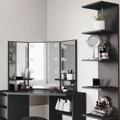 Wandregal Paolo Schwarz 30 x 190 cm Vicco