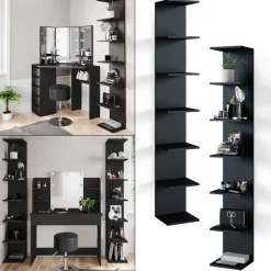 Wandregal Paolo Schwarz 30 x 190 cm Vicco