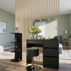 Wandregal Paolo Schwarz 30 x 95 cm Vicco