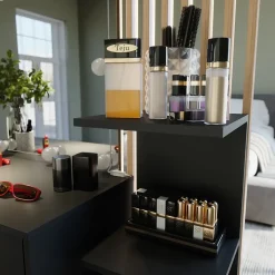 Wandregal Paolo Schwarz 30 x 95 cm Vicco