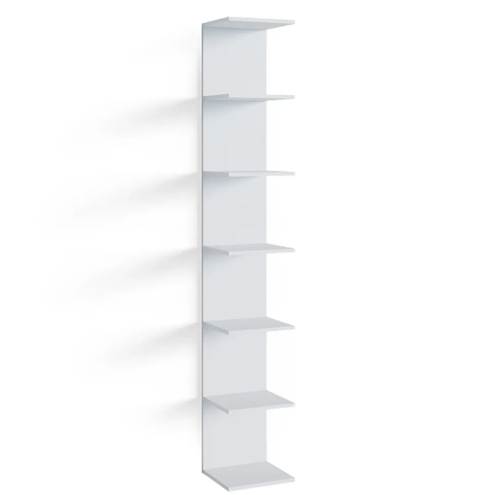 Wandregal Paolo Weiß 30 x 190 cm mit 6 offenen Fächern Vicco