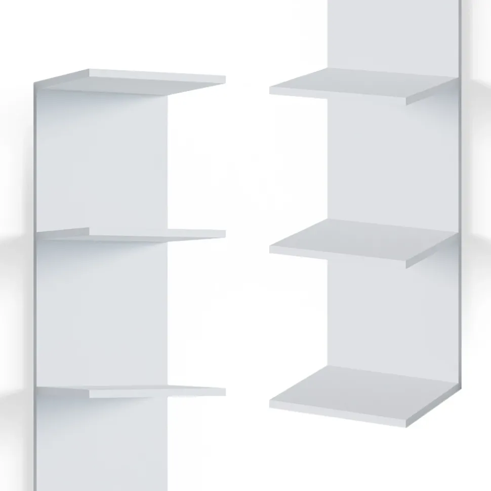 Wandregal Paolo Weiß 30 x 190 cm mit 6 offenen Fächern Vicco