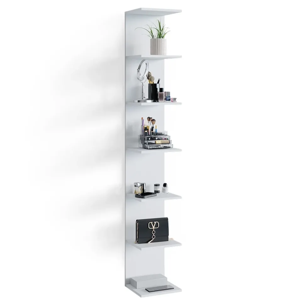 Wandregal Paolo Weiß 30 x 190 cm mit 6 offenen Fächern Vicco