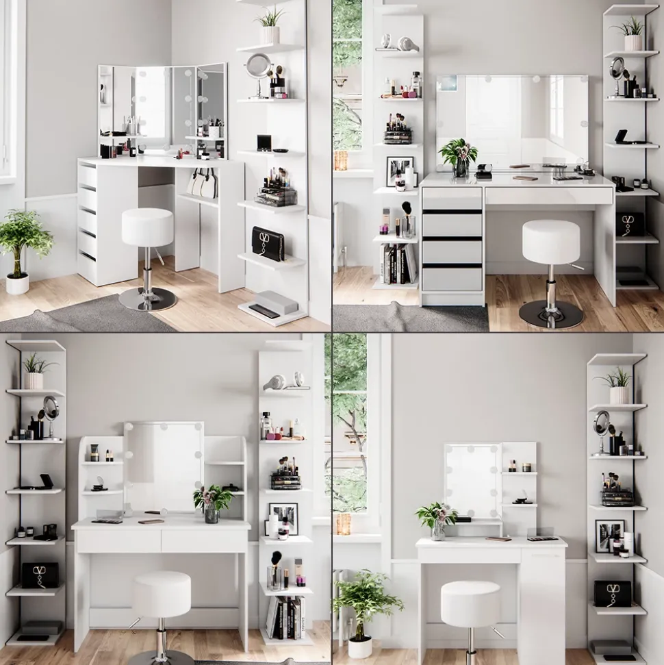 Wandregal Paolo Weiß 30 x 190 cm mit 6 offenen Fächern Vicco