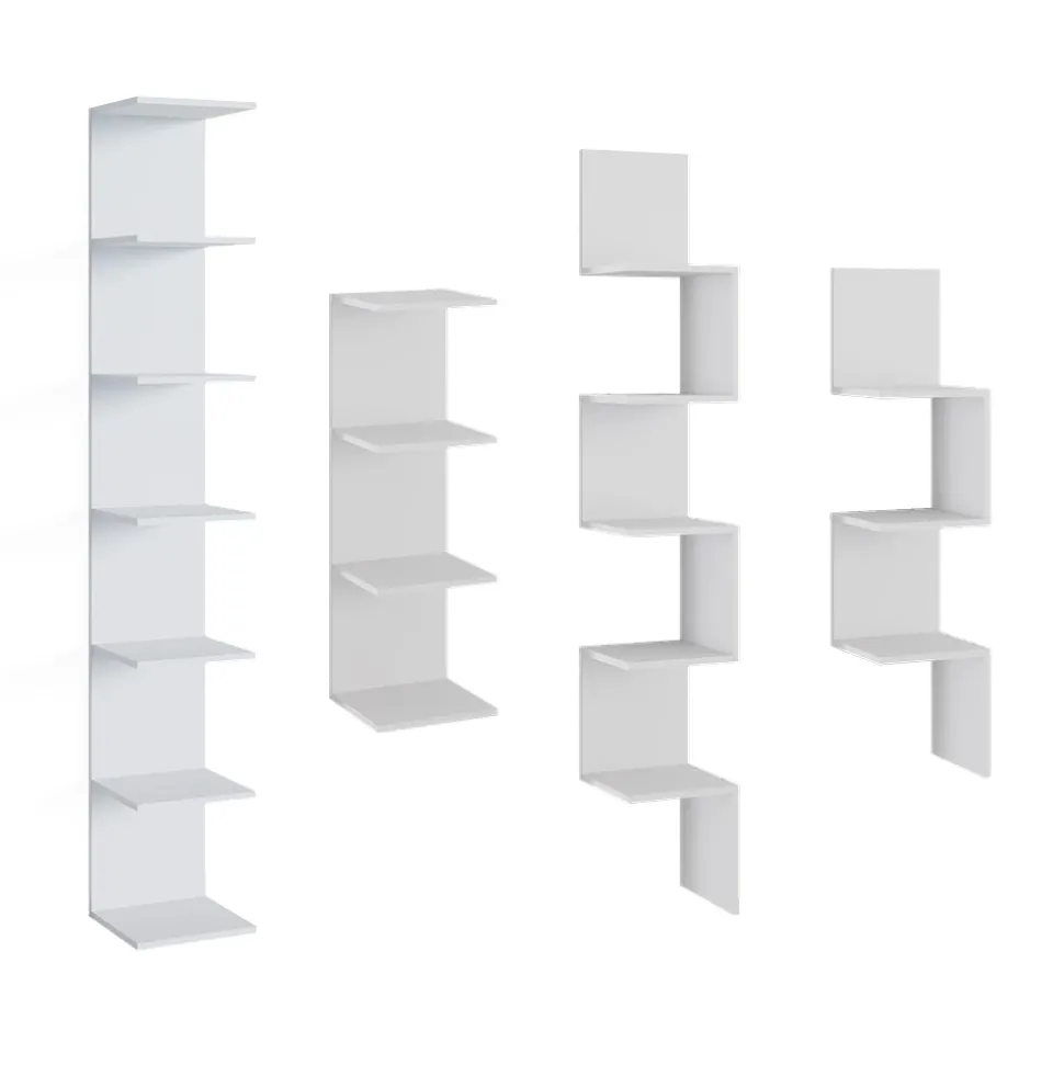 Wandregal Paolo Weiß 30 x 190 cm mit 6 offenen Fächern Vicco