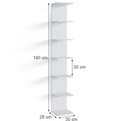 Wandregal Paolo Weiß 30 x 190 cm 2er Set Vicco
