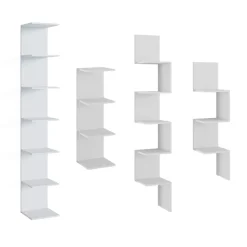 Wandregal Paolo Weiß 30 x 190 cm 2er Set Vicco