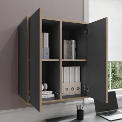 Wandschrank Tetrix Anthrazit 63 x 75 cm mit 2 Türen Vicco