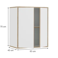 Wandschrank Tetrix Weiß 63 x 75 cm mit 2 Türen Vicco