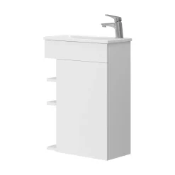 Waschbeckenunterschrank Amadeo Weiß 2 Teile, mit Waschbecken Vicco