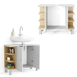 Waschbeckenunterschrank Aquis Weiß 79.6 x 64 cm Vicco