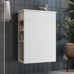 Waschbeckenunterschrank Amadeo Weiß 2 Teile, mit Waschbecken Vicco