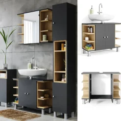 Waschbeckenunterschrank Aquis Anthrazit 79.6 x 64 cm Vicco