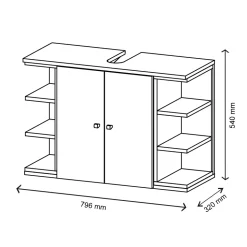 Waschbeckenunterschrank Aquis Anthrazit 79.6 x 64 cm Vicco