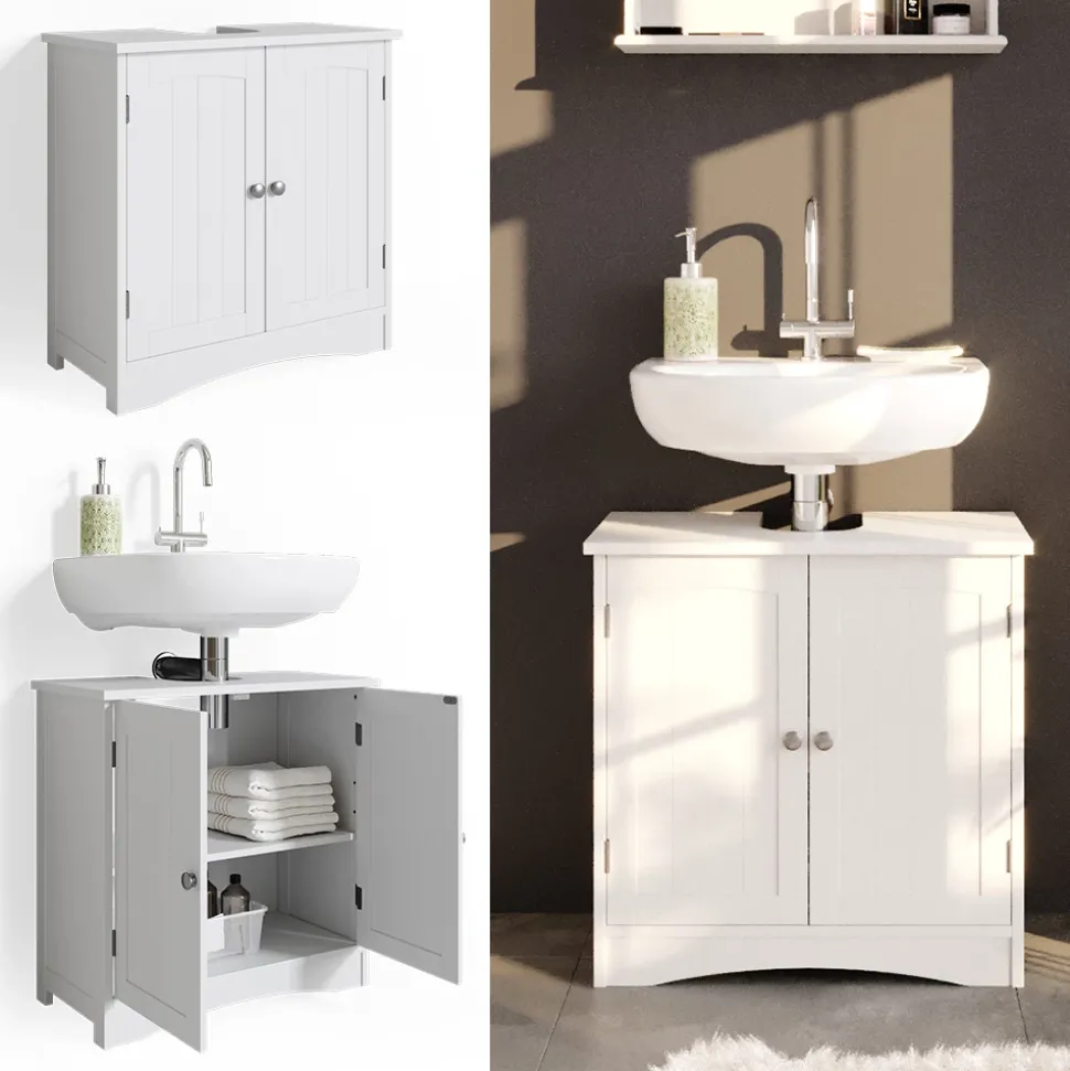 Waschbeckenunterschrank Bianco Weiß 60 x 60 cm Vicco