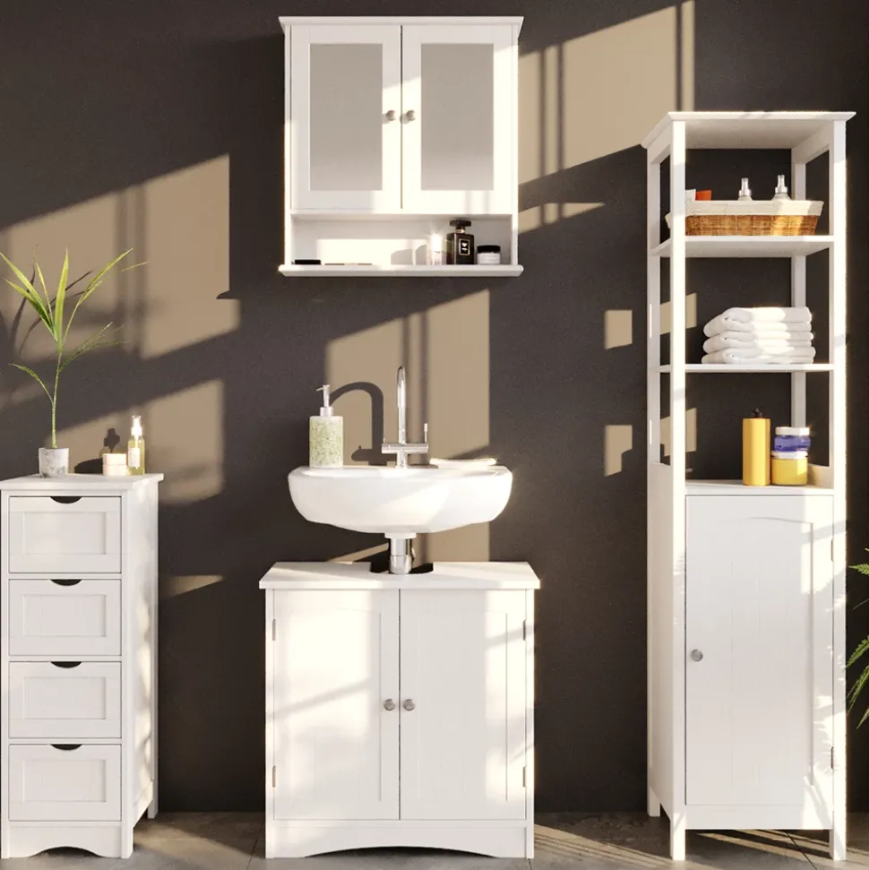 Waschbeckenunterschrank Bianco Weiß 60 x 60 cm Vicco