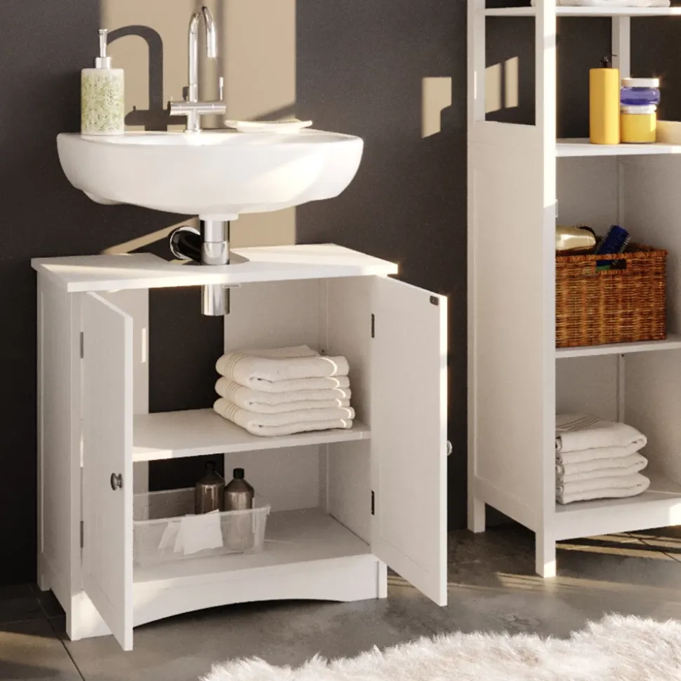 Waschbeckenunterschrank Bianco Weiß 60 x 60 cm Vicco