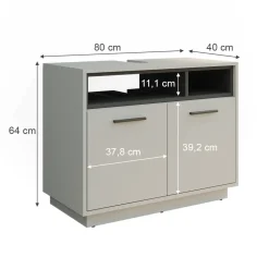 Waschbeckenunterschrank Beatrice Grau 80 x 64 cm Vicco
