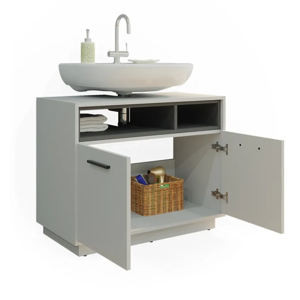 Waschbeckenunterschrank Beatrice Grau 80 x 64 cm Vicco